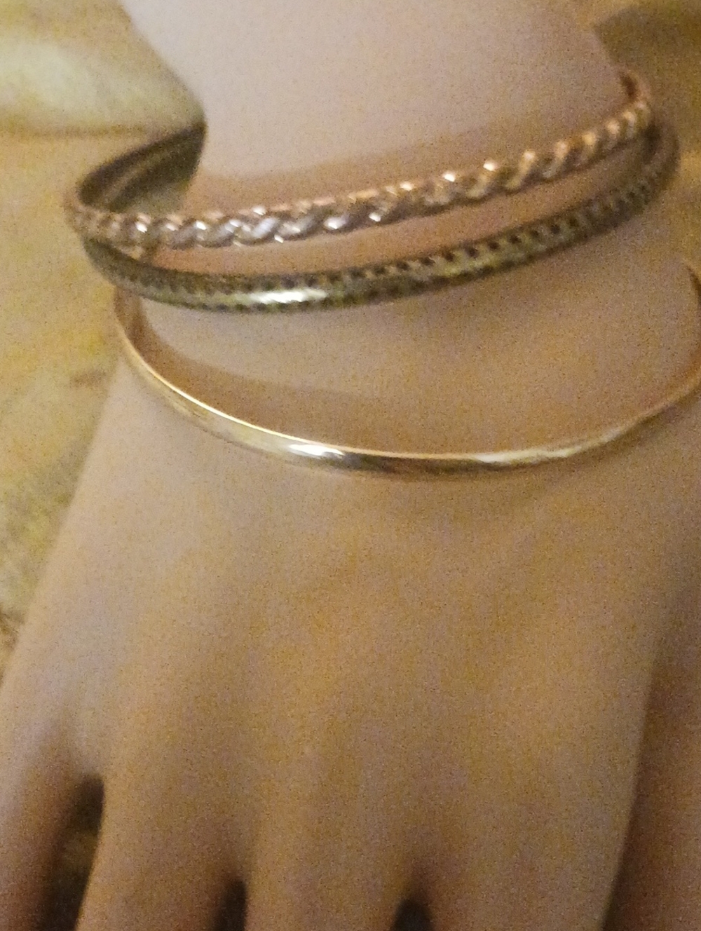 Gold Tone Women's Cuff Bracelets - Set of 3